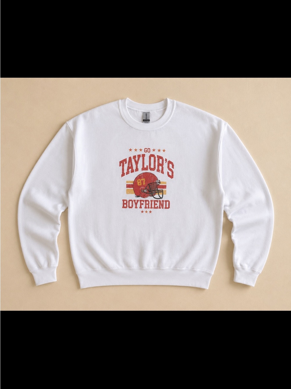 Taylor’s Boyfriend Football Graphic Crewneck Sweatshirt White Medium Swiftie